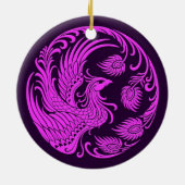 Traditionele roze en Paarse Phoenix Circle Keramisch Ornament (Achterkant)
