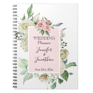 Traditionele roze en witroze weddenschappen notitieboek