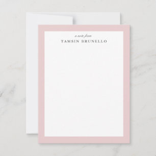 Traditionele roze en witte persoonlijke artikelen kaart