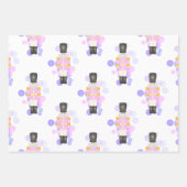 Traditionele Roze & Lila Kerst Notenkraker Inpakpapier Vel (Voorkant 2)