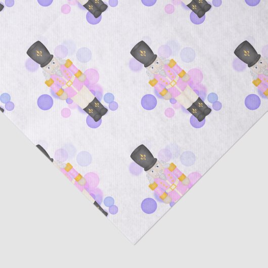 Traditionele Roze & Lila Kerst Notenkraker Tissuepapier (Detail)