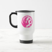 Traditionele roze Phoenix Cirkel op rood Reisbeker (Links)