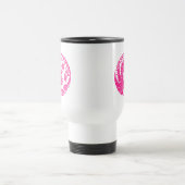 Traditionele roze Phoenix Cirkel op rood Reisbeker (Center)