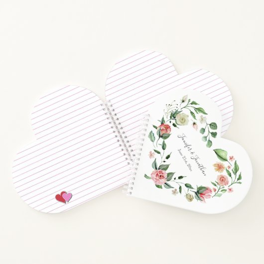 Traditionele roze rozen met Names Weddenschap Notitieboek (Binnen)