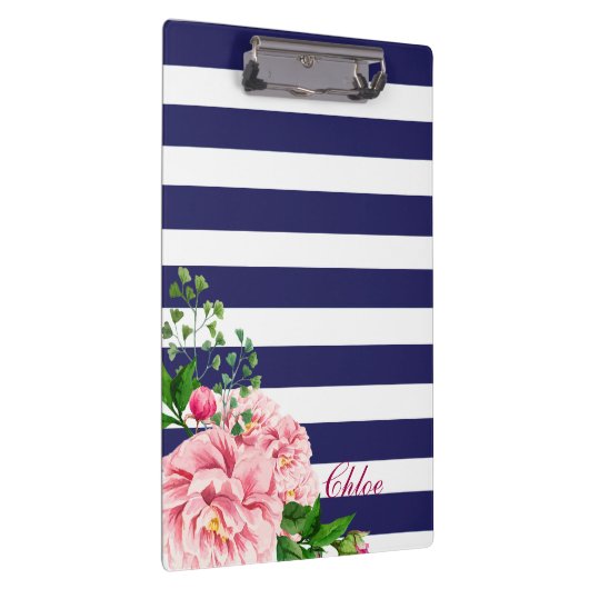 Traditionele Roze Rozen & Rosebuds Bloemennaam Klembord (Rechts)