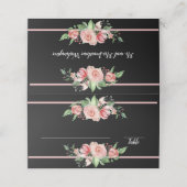 Traditionele roze rozen | Zwart | Florentijns ontw Plaatskaartje (Buitenkant ongevouwen)