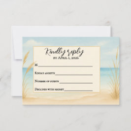 Traditionele RSVP-kaart 'Beach Bliss' Bedankkaart