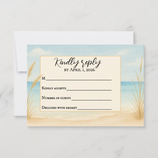 Traditionele RSVP-kaart 'Beach Bliss' Bedankkaart (Voorkant)