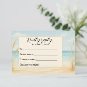 Traditionele RSVP-kaart 'Beach Bliss' Bedankkaart (Staand voorkant)