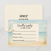 Traditionele RSVP-kaart 'Beach Bliss' Bedankkaart (Voorkant / Achterkant)