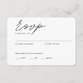 Traditionele RSVP Maaltijdoptie Minimalistische RS Informatiekaartje