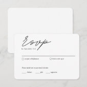 Traditionele RSVP Maaltijdoptie Minimalistische RS Informatiekaartje (Voorkant / Achterkant)
