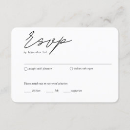 Traditionele RSVP Maaltijdoptie Minimalistische RS Informatiekaartje