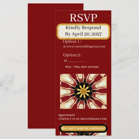 Traditionele RSVP Suite | Crimson & Cream Starburs (Voorkant / Achterkant)
