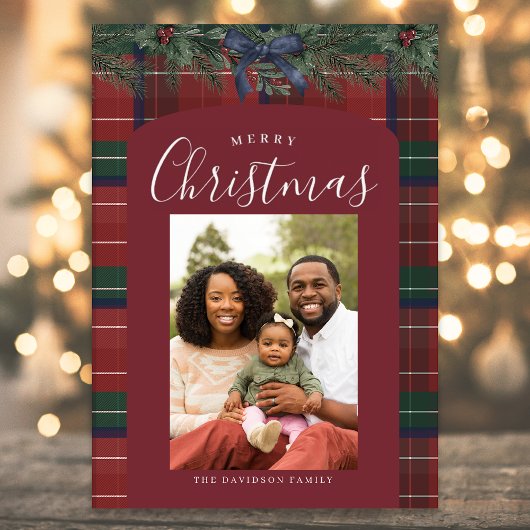 Traditionele ruit feestdagenkaart