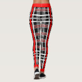 Traditionele ruit - Rood Wit Zwart Leggings (Achterkant)
