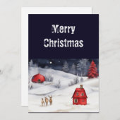 Traditionele Russische Marine Rode Winter Feestdagenkaart (Voorkant / Achterkant)