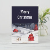 Traditionele Russische Marine Rode Winter Feestdagenkaart (Staand voorkant)