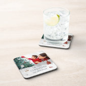 Traditionele Rustic 1-foto Winterkerst Bier Onderzetter (Rechterzijde)