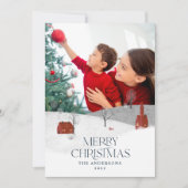 Traditionele Rustic 1-foto Winterkerst Feestdagenkaart (Voorkant)