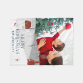 Traditionele Rustic 1-foto Winterkerst Fleece Deken (Voorkant (Horizontaal))