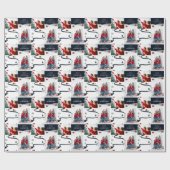 Traditionele Rustic 2-foto Winterkerst Cadeaupapier (Vlak)