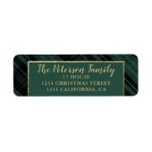 Traditionele rustieke groen en goud geplakt Kerstm Etiket (Voorkant)