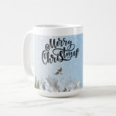 Traditionele rustieke pinguïn Winter Vrolijk Kerst Koffiemok (Voorkant links)