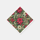 Traditionele rustieke rode poinsettia decoupage servet (Hoek)