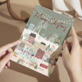 Traditionele Rustieke Rood 1 foto Vrolijk Kerstfee Feestdagen Kaart