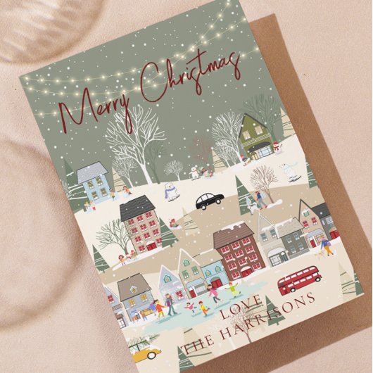 Traditionele Rustieke Rood 1 foto Vrolijk Kerstfee Feestdagen Kaart