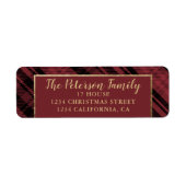 Traditionele rustieke rood en goud geplakt Kerstmi Etiket (Voorkant)