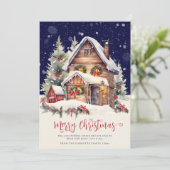 Traditionele rustieke winter foto Vrolijk Kerstfee Feestdagenkaart (Staand voorkant)