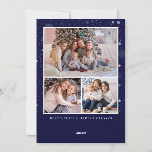 Traditionele rustieke winter foto Vrolijk Kerstfee Feestdagenkaart (Achterkant)