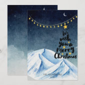Traditionele rustieke winter vrolijke kerstkaart (Voorkant / Achterkant)