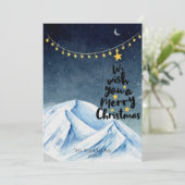 Traditionele rustieke winter vrolijke kerstkaart (Staand voorkant)