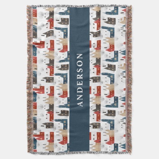 Traditionele Rustige Winterkerst rode marjoen Deken (Voorkant Verticaal)