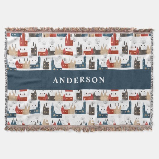 Traditionele Rustige Winterkerst rode marjoen Deken (Voorkant)