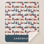 Traditionele Rustige Winterkerst rode marjoen Sherpa Deken (Voorkant)