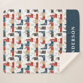 Traditionele Rustige Winterkerst rode marjoen Sherpa Deken (Voorkant (horizontaal))