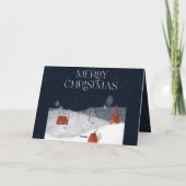 Traditionele Rustische marine 1 foto Vrolijk kerst Feestdagen Kaart (Achterkant)