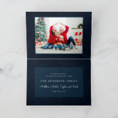 Traditionele Rustische marine 1 foto Vrolijk kerst Feestdagen Kaart (Binnen)