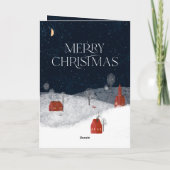 Traditionele Rustische marine Red Winter Merry Ker Feestdagen Kaart (Achterkant)