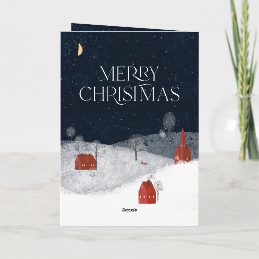 Traditionele Rustische marine Red Winter Merry Ker Feestdagen Kaart (Achterkant)