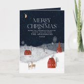 Traditionele Rustische marine Red Winter Merry Ker Feestdagen Kaart (Voorkant)