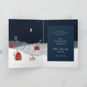 Traditionele Rustische marine Red Winter Merry Ker Feestdagen Kaart (Binnen)