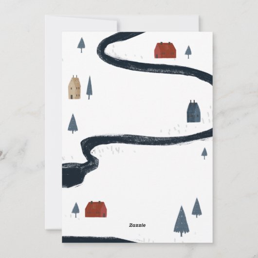 Traditionele Rustische marine Red Winter Merry Ker Feestdagenkaart (Achterkant)