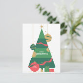 Traditionele Rustische marine Red Winter Merry Ker Feestdagenkaart (Staand voorkant)