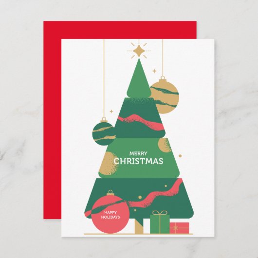 Traditionele Rustische marine Red Winter Merry Ker Feestdagenkaart (Voorkant / Achterkant)