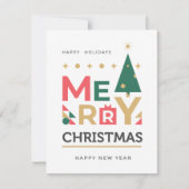 Traditionele Rustische marine Red Winter Merry Ker Feestdagenkaart (Voorkant)